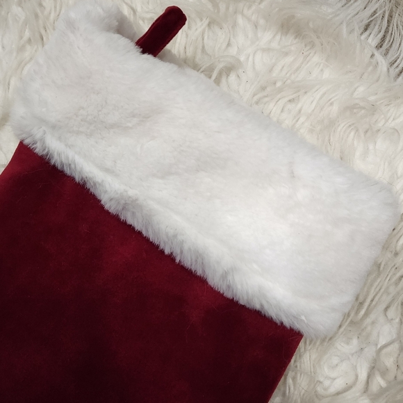 Christmas Stocking with White Embroidered "M" - Picture 3 of 8